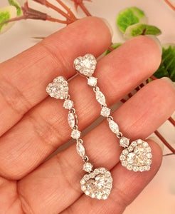 2 Carats Heart-Shaped Diamond Earrings