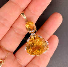 21.08 Carat Citrine Diamond Pendant Necklace