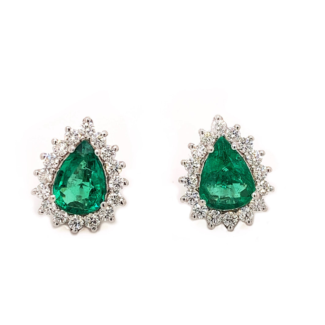Pear Shape Emerald Earrings