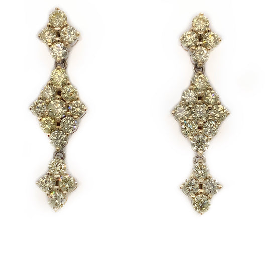 4.35 Carats Yellow Diamond Cocktail Earrings