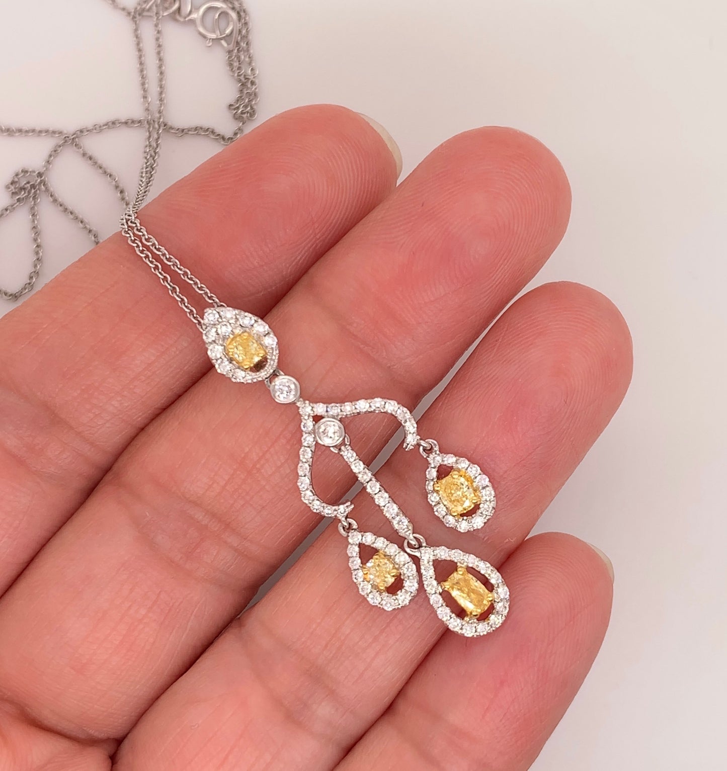 Fancy Yellow Diamond Dangling Pendant