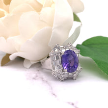 Rare 3.83 Carats Unheated Purple Sapphire Ring