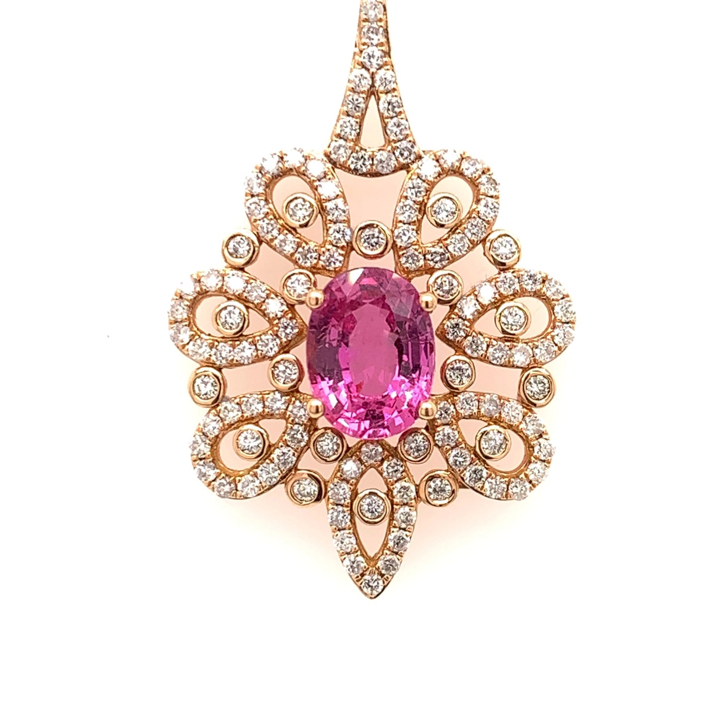 1.88 Carat Intense Pink Sapphire Pendant