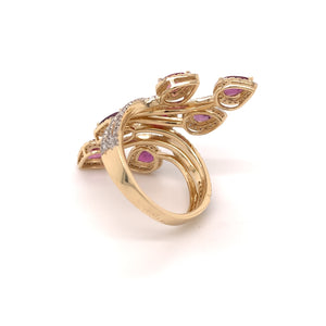 Multi-Shade Ruby Cocktail Ring