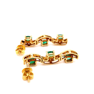 1.31 Carat Emerald Diamond Earrings