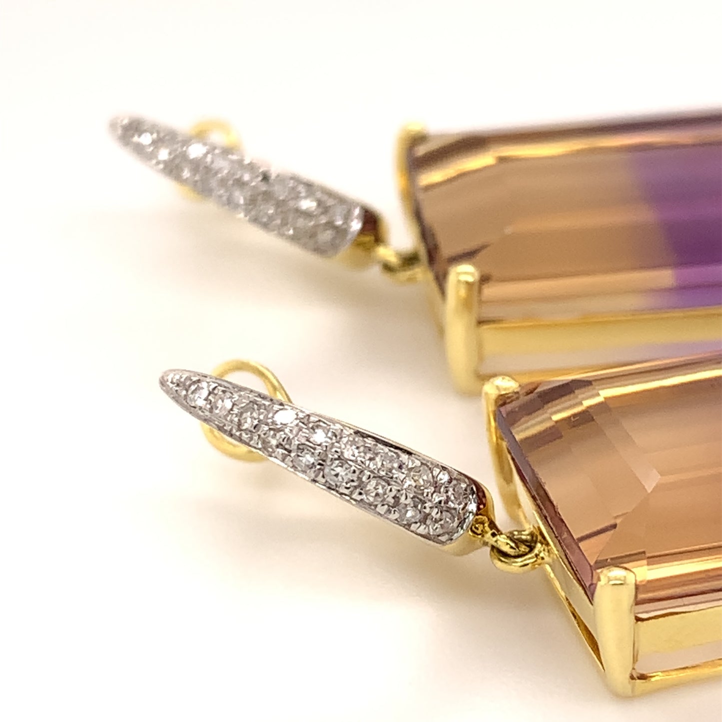 28.7 Carats Ametrine Dangling Earrings