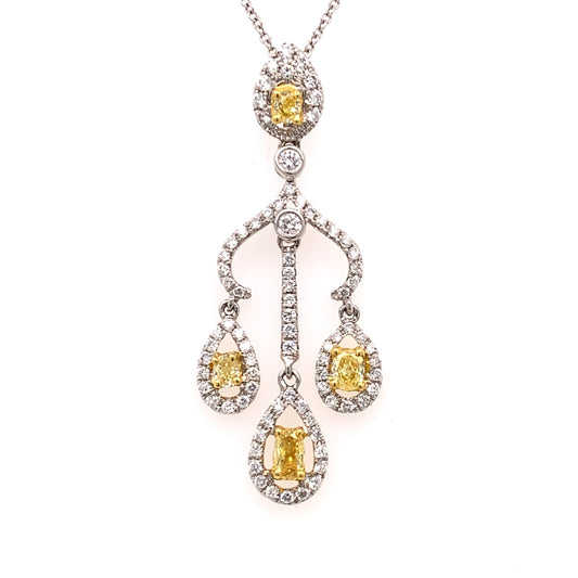 Fancy Yellow Diamond Dangling Pendant