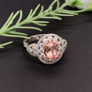 2.02 Carats Unheated Padparadscha Sapphire Ring