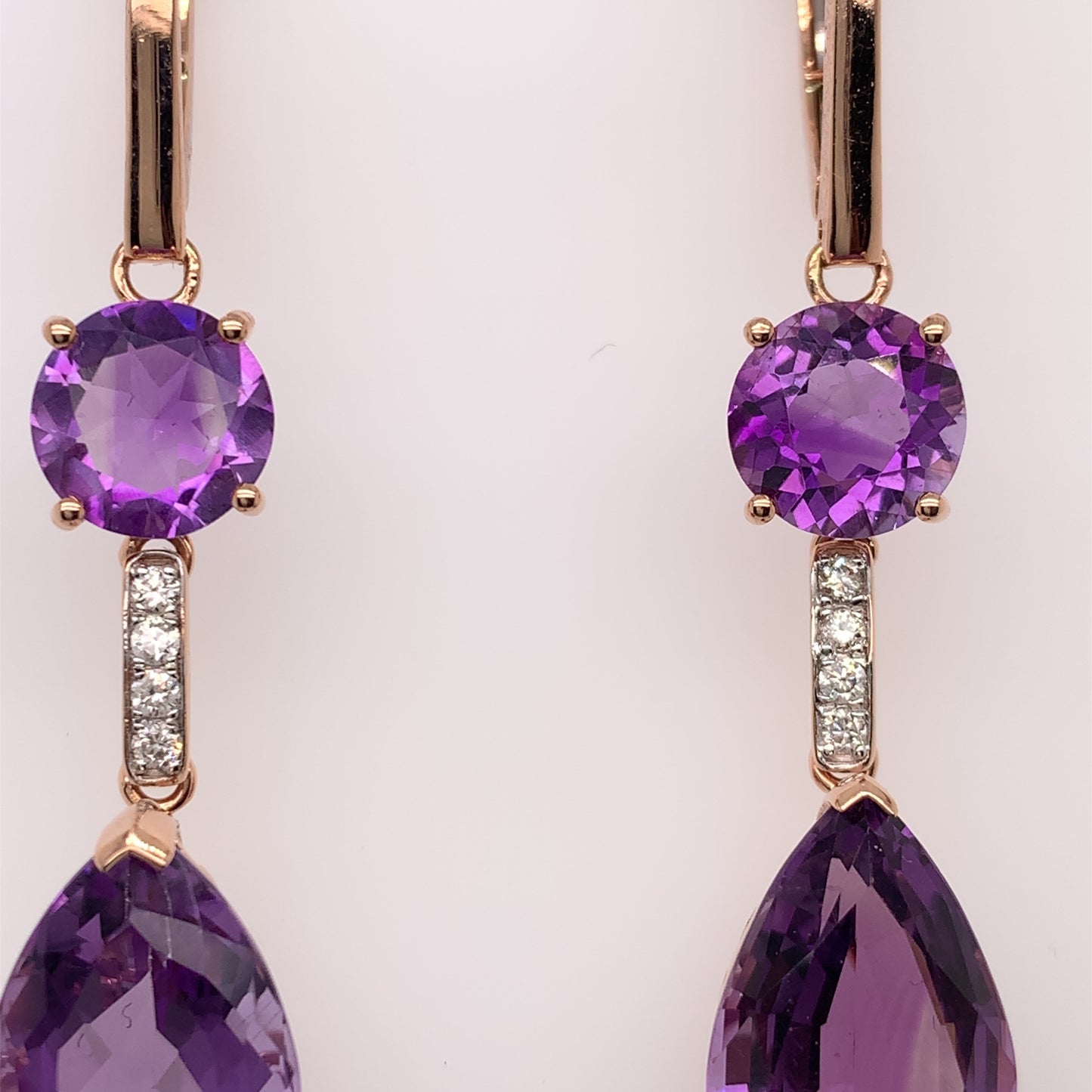 13.70 Carat Amethyst Dangling Earrings