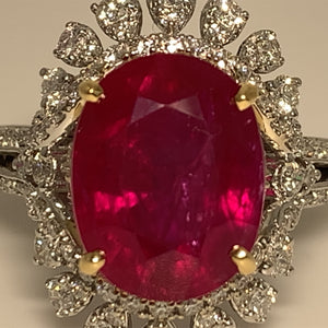 5.83 Carats Ruby Cocktail Ring